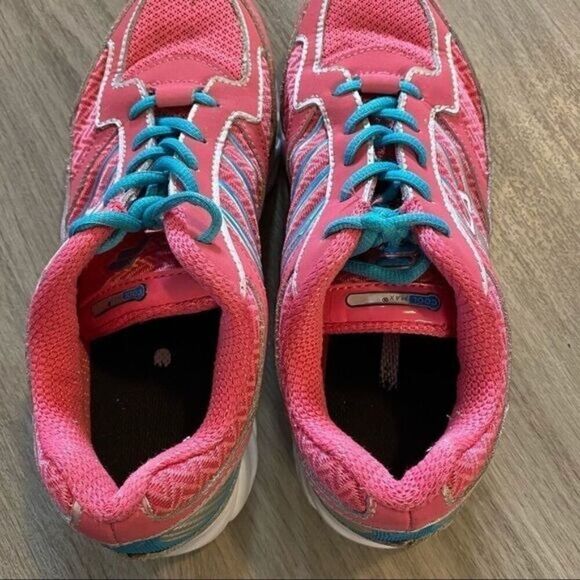 Fila womens lace up pink teal athletic mesh fabric running sneakers size 5.5 - Picture 6 of 8